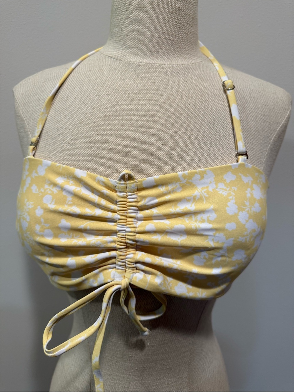 ROMWE Yellow and White Floral Bikini Bottom